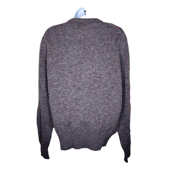 Vintage Argyle Crewneck Sweater Womens Size 2XL Gray Wool Purple Preppy School - Picture 3 of 5